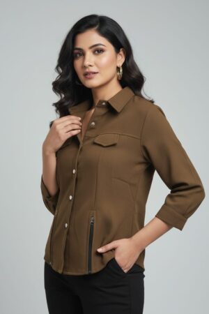 Women Green Solid Tops